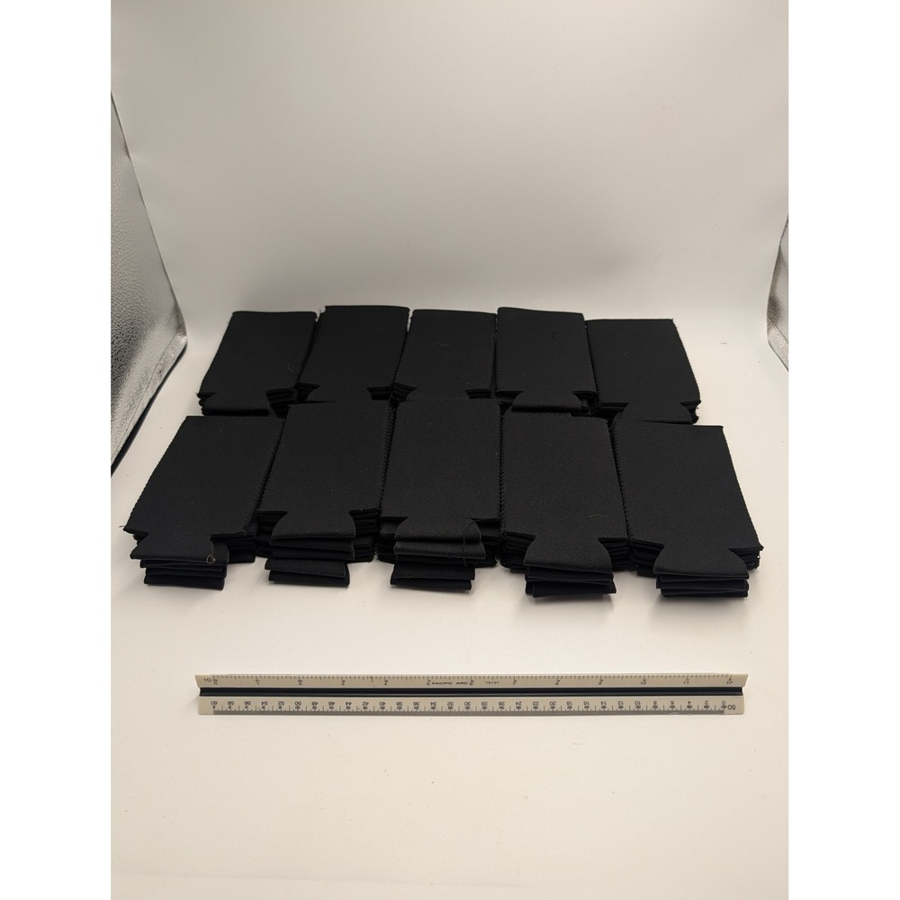 Lot of 50 Black Slim Can Coolers Neoprene Sleeves for 12oz Seltzer Cans Blank